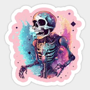 fantasy galaxy skeleton Sticker